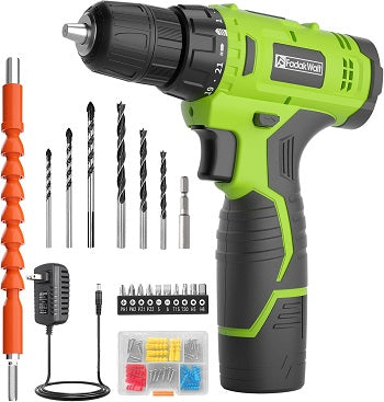 Cordless Power Drill Set with Battery and Charger